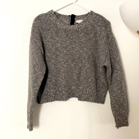Euc Witchery Medium Cropped Knit Grey 